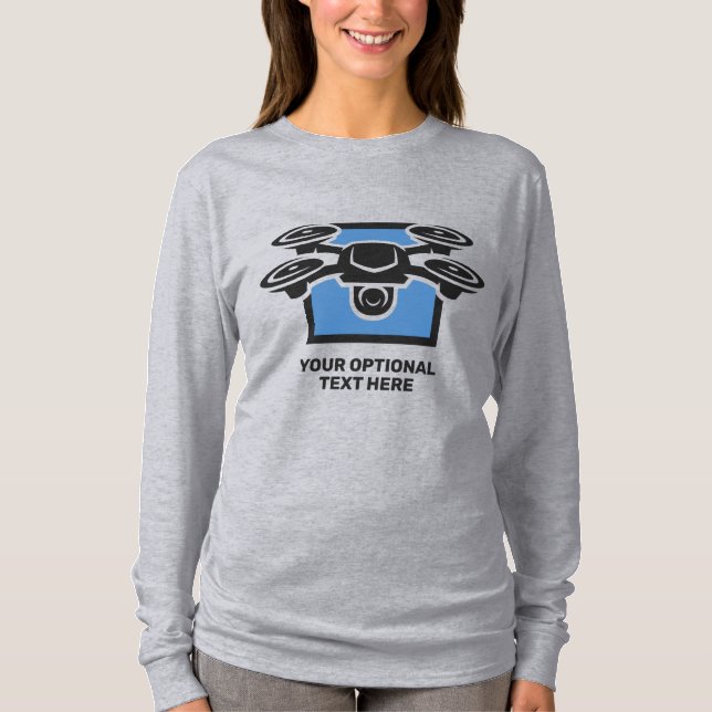 Camiseta Nombre personalizado y Drone de texto (Anverso)