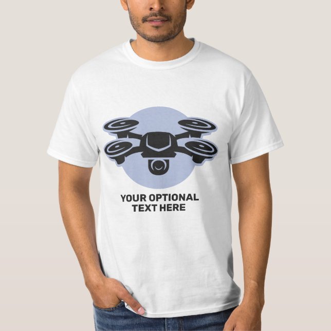Camiseta Nombre personalizado y Drone de texto (Anverso)