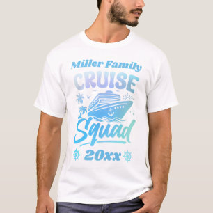 Camiseta Nombre personalizado y fecha azul y verde de la br