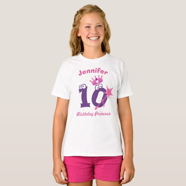 Camiseta Nombre personalizado y fecha de nacimiento Princes (Anverso completo)