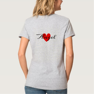 Camiseta Nombre personalizado y recorte mínimo del corazón 