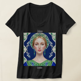 Camiseta Nombre personalizado Zodiac Rótulo cuello-V femeni