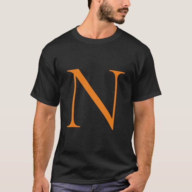 Camiseta Nombre propio monogramado inicial manuscrito negro (Anverso)