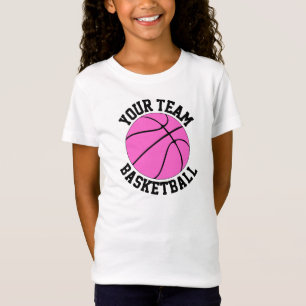 Camiseta Nombre rosado del equipo de baloncesto, jugador y