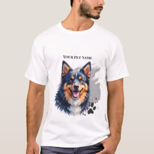 Camiseta Nombre simple moderno de mascota y diseño personal