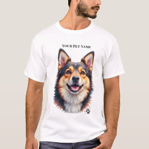 Camiseta Nombre simple moderno de mascota y diseño personal