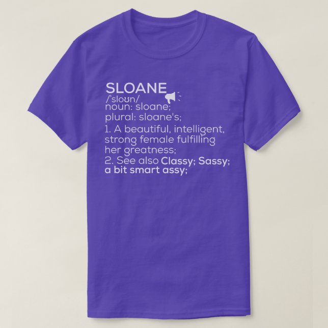 Camiseta Nombre Sloane Definición Sloane Nombre femenino S (Diseño del anverso)