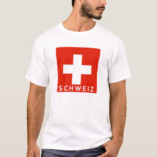 Camiseta Nombre suizo del texto del schweiz del país de la