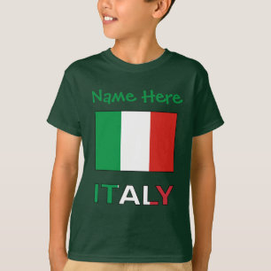 Camiseta Nombre Tricolor Moderno Aquí Bandera Italiana