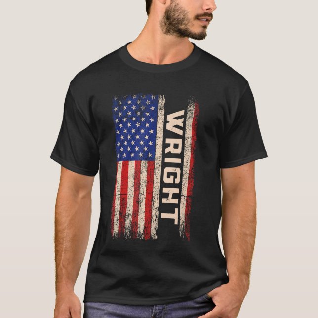 Camiseta Nombre Wright Apellit Shirt Wright Nombre American (Anverso)