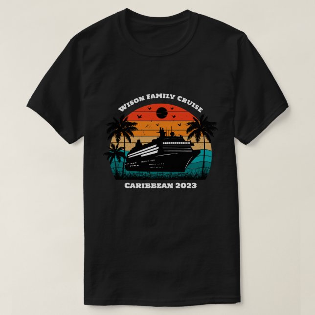 Camiseta Nombre y año personalizado de la vacaciones de cru (Diseño del anverso)