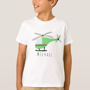Camiseta Nombre y avión Guay de helicóptero de un niño p
