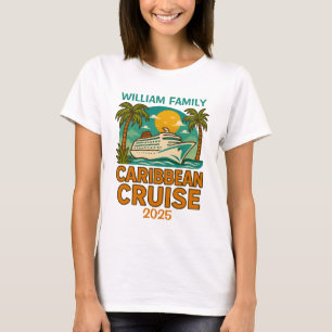 Camiseta Nombre y fecha personalizados de crucero caribeño