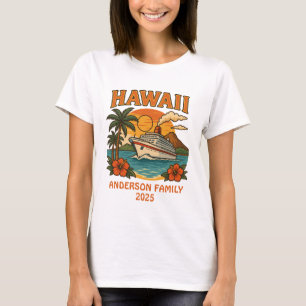 Camiseta Nombre y fecha personalizados de crucero de Hawái