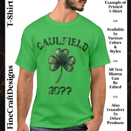 Camiseta Nombre y fecha personalizados, Shamrock, Día de Sa