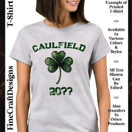 Camiseta Nombre y fecha personalizados, Shamrock, Día de Sa