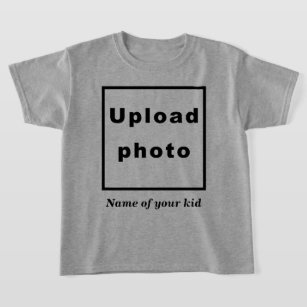 Camiseta Nombre y foto de su hijo en niños de acero ligero