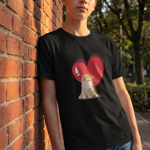 Camiseta Nombre y foto geniales del corazón simple moderno