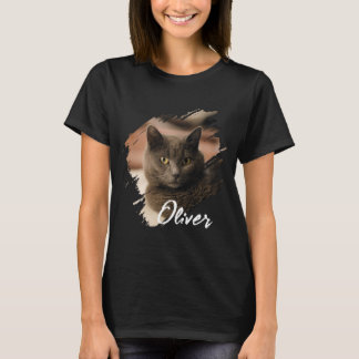 Camiseta Nombre y foto personalizados modernos y sencillos