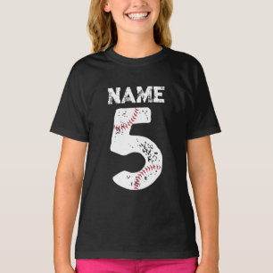 Camiseta Nombre y número 5 equipo de béisbol