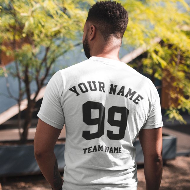 Camiseta Nombre y número negro del equipo deportivo de pers (Subido por el creador)