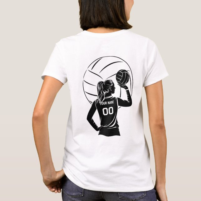 Camiseta Nombre y número personalizados del jugador de vole (Reverso)