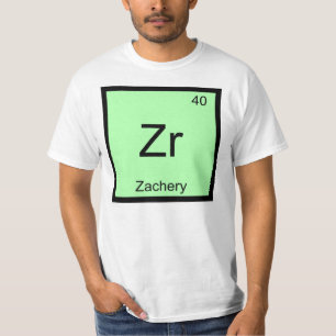 Camiseta Nombre Zachery Química Elemento Tabla Periódica