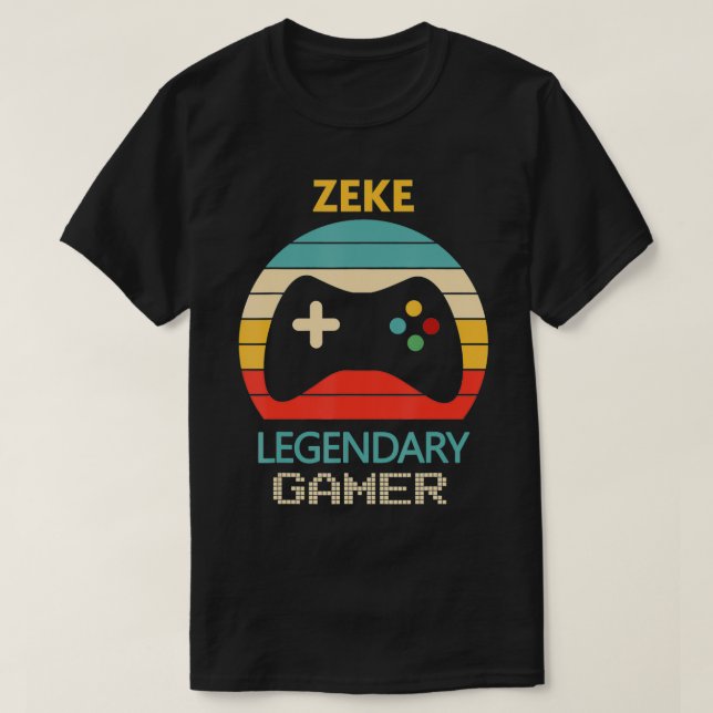 Camiseta Nombre Zeke Gift Personalized Legendary Gamer (Diseño del anverso)