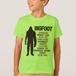 Camiseta Nombres de Bigfoot