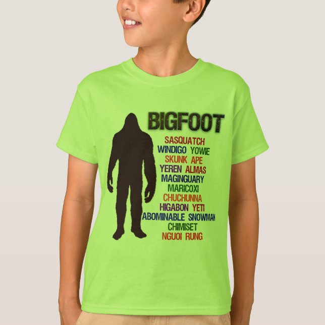 Camiseta Nombres de Bigfoot (Anverso)