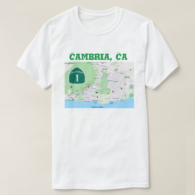 Camiseta Nombres de lugares de Cambria SLO (Diseño del anverso)