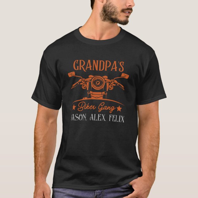 Camiseta Nombres de nietos personalizados de pandillas de m (Anverso)