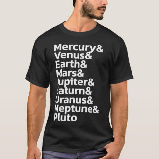 Camiseta Nombres de planetas del sistema solar - Blanco