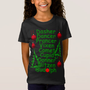 Camiseta Nombres de renos de navidades