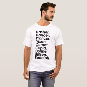 Camiseta Nombres del reno de Santa