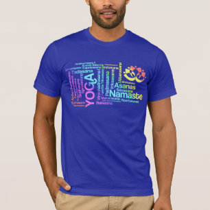 Camiseta Nombres elegantes de la yoga del arco iris de las
