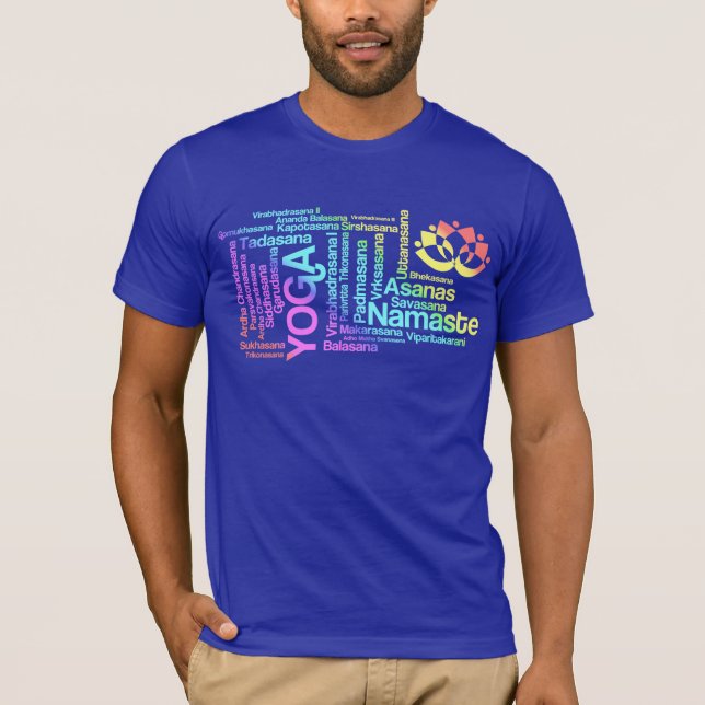 Camiseta Nombres elegantes de la yoga del arco iris de las (Anverso)