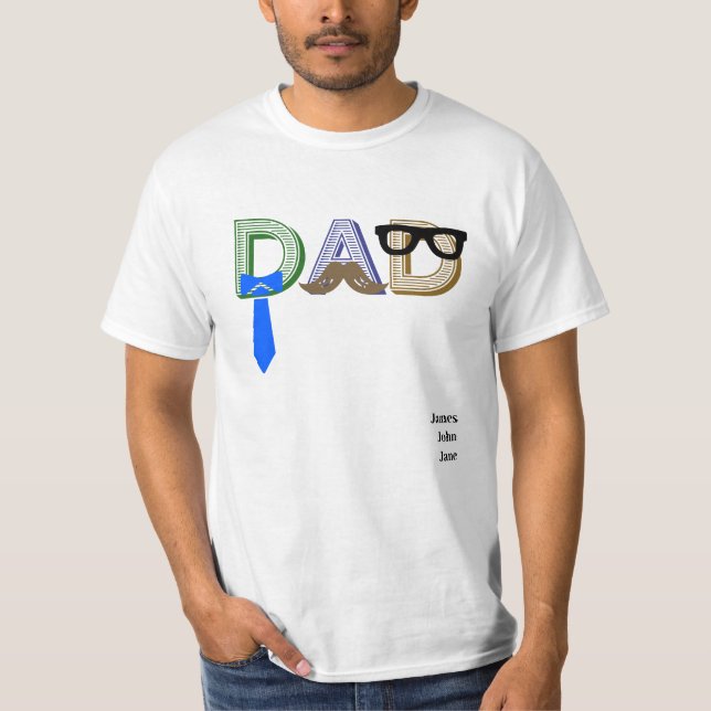 Camiseta Nombres personalizados de papá graciosos del Día d (Anverso)