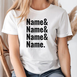 Camiseta Nombres personalizados Lista de amigas Mujeres Hom