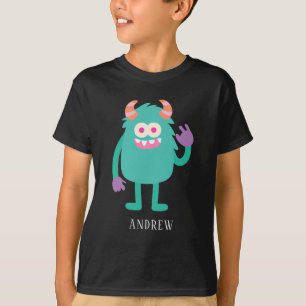 Camiseta Nombres personalizados niños monstruales de Cute