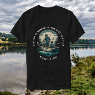 Camiseta Nombres Personalizados Pesca Padre e Hijo Regalo D