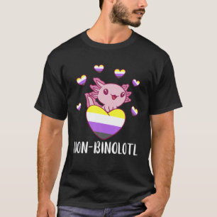Camiseta Non Binary Axolotl Heart LGBT Nonbinary Flag Gende