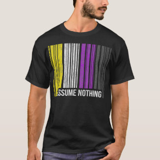 Camiseta Non Binary Pride Flag Barcode Agender Genderfluid
