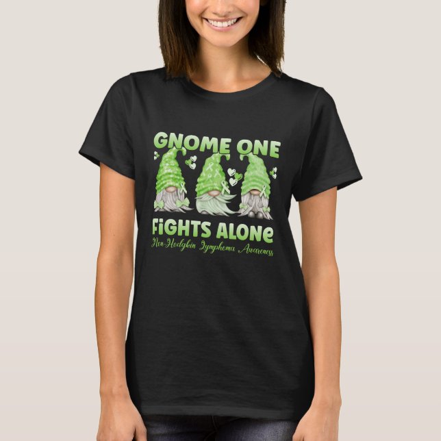 Camiseta Non Hodgkin Lymphoma Cancer Lime Ribbon Gnome (Anverso)