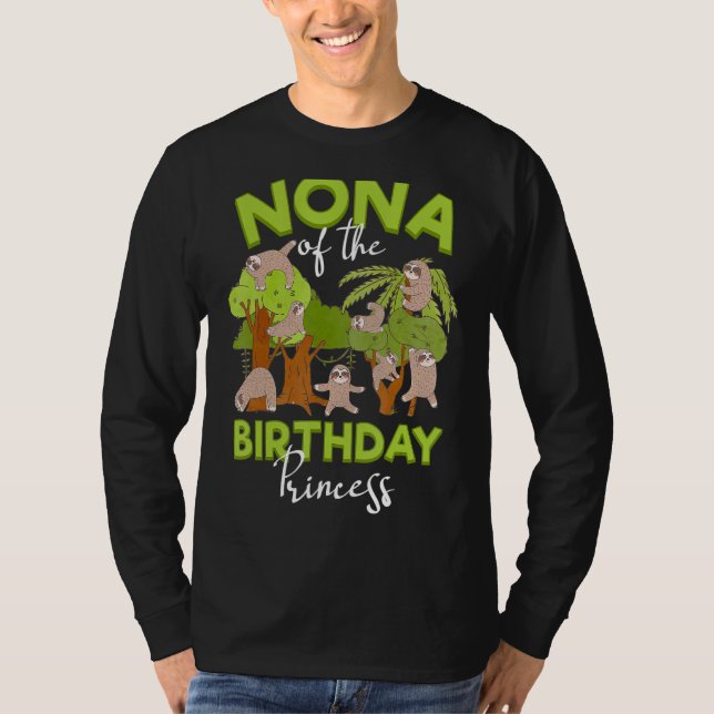 Camiseta Nona De La Princesa De Cumpleaños Sloth Bday Fiest (Anverso)