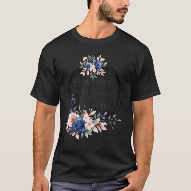 Camiseta Nona Flower Happiness Is Being A Nona (Anverso)