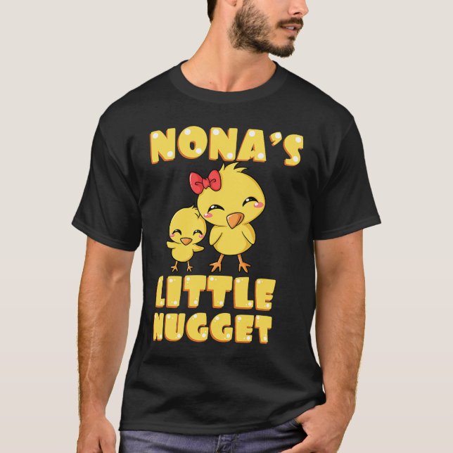 Camiseta Nona's Little Nugget Chicken Lover Grandmother Mot (Anverso)