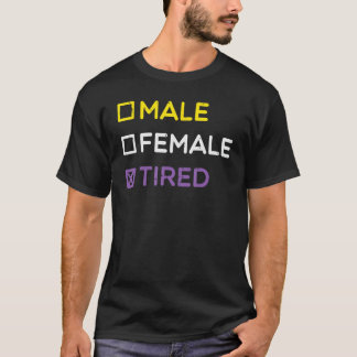 Camiseta Nonbinary Male Female Tired Non Binary Enby Lgbtq 
