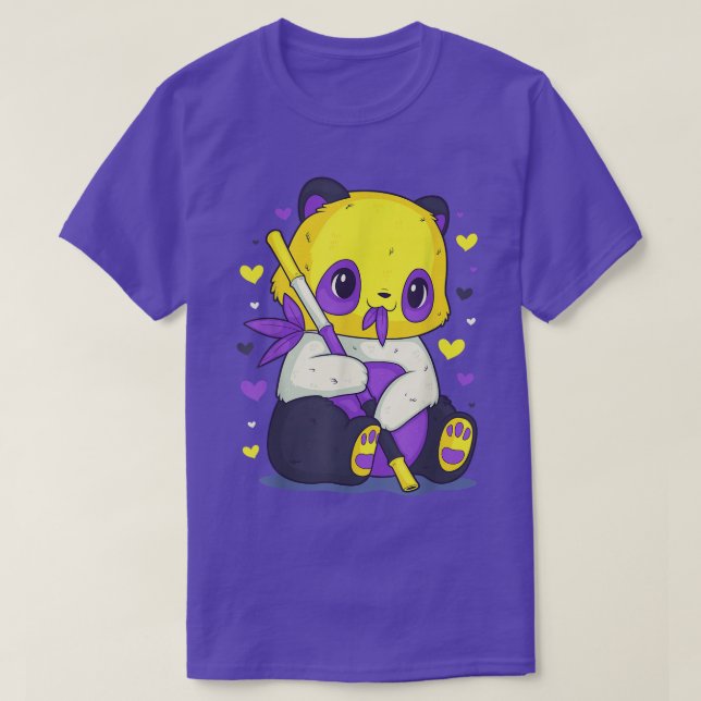 Camiseta NonBinary Pride Flag Panda Genderqueer LGBT Gay Pr (Diseño del anverso)
