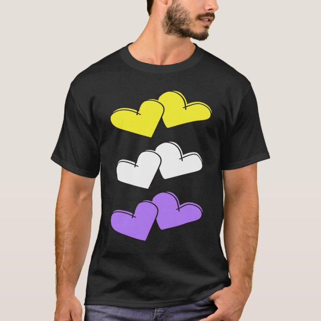 Camiseta Nonbinary Valentine's Day Love LGBTQ LGBT NB Enby (Anverso)